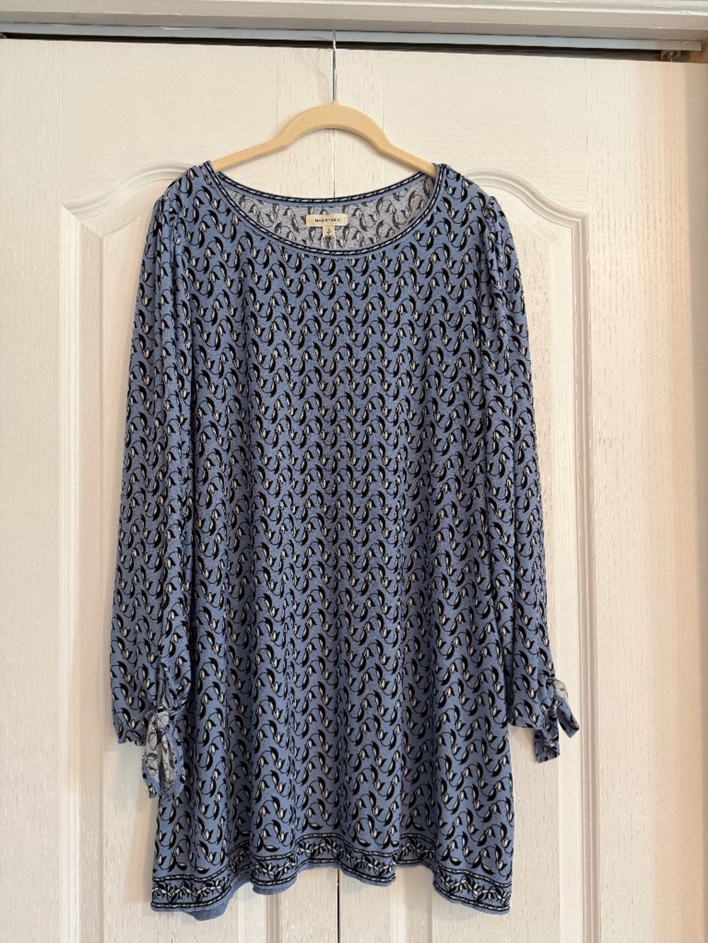 NWT Max Studio Blue Printed Tunic Blouse Top Size 1X